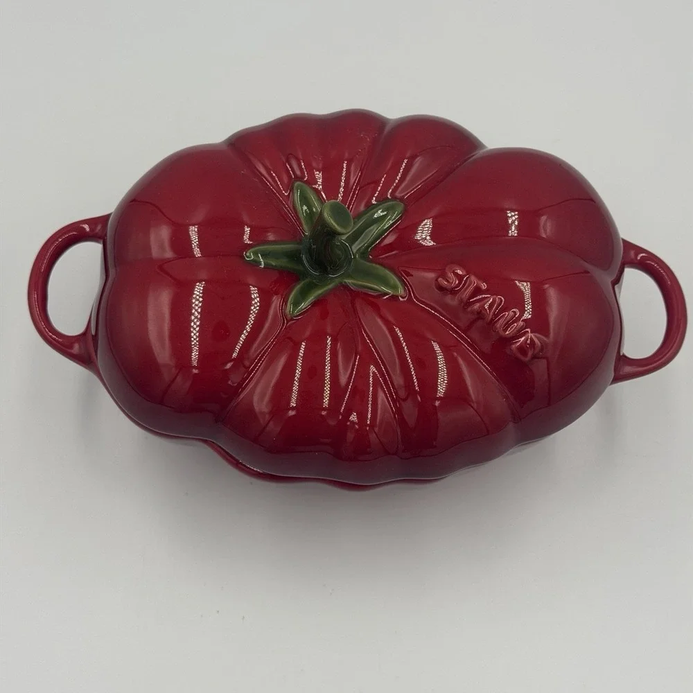 Staub Ceramic 16-oz Petite Tomato Shaped Cocotte - Cherry